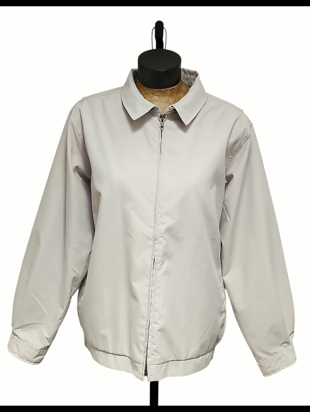 Vintage Antigua Collar Windbreaker Jacket Zip Up Lined Khaki White Cream Large